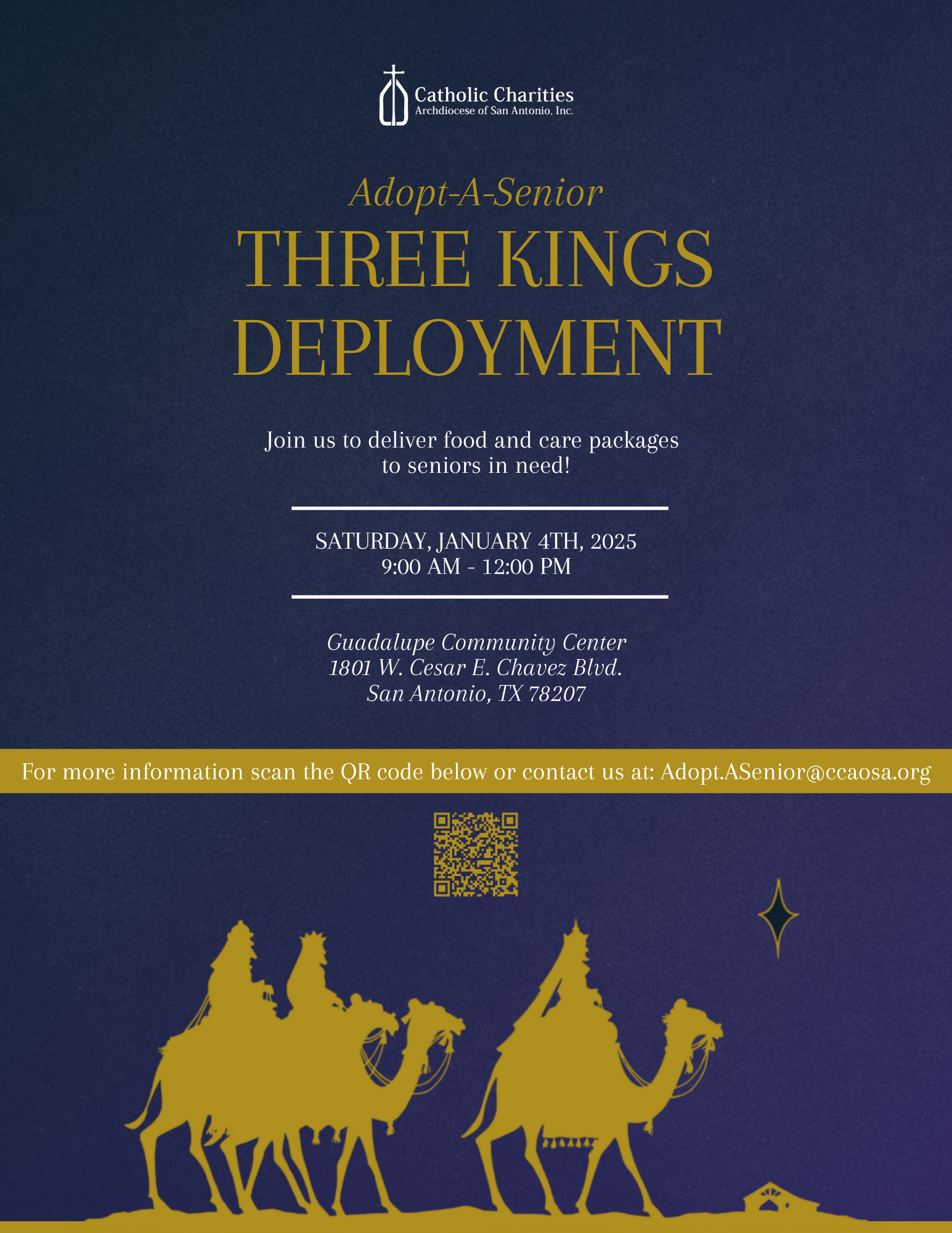 Adopt-A-Senior Three Kings Deployment flyer